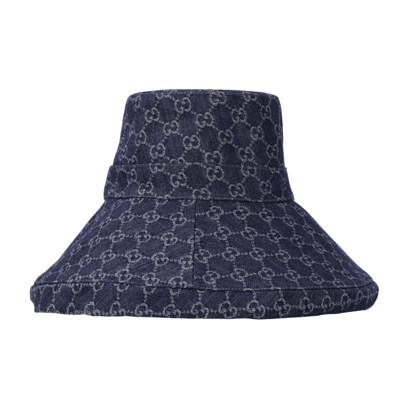 GUCCI GG Canvas Wide Brim Hat Blue/Ivory-1