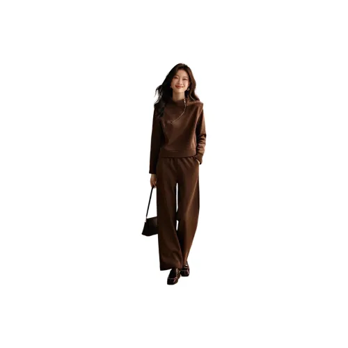 Mo Han Yi Mei Sweatshirt Sets Women's Coffee