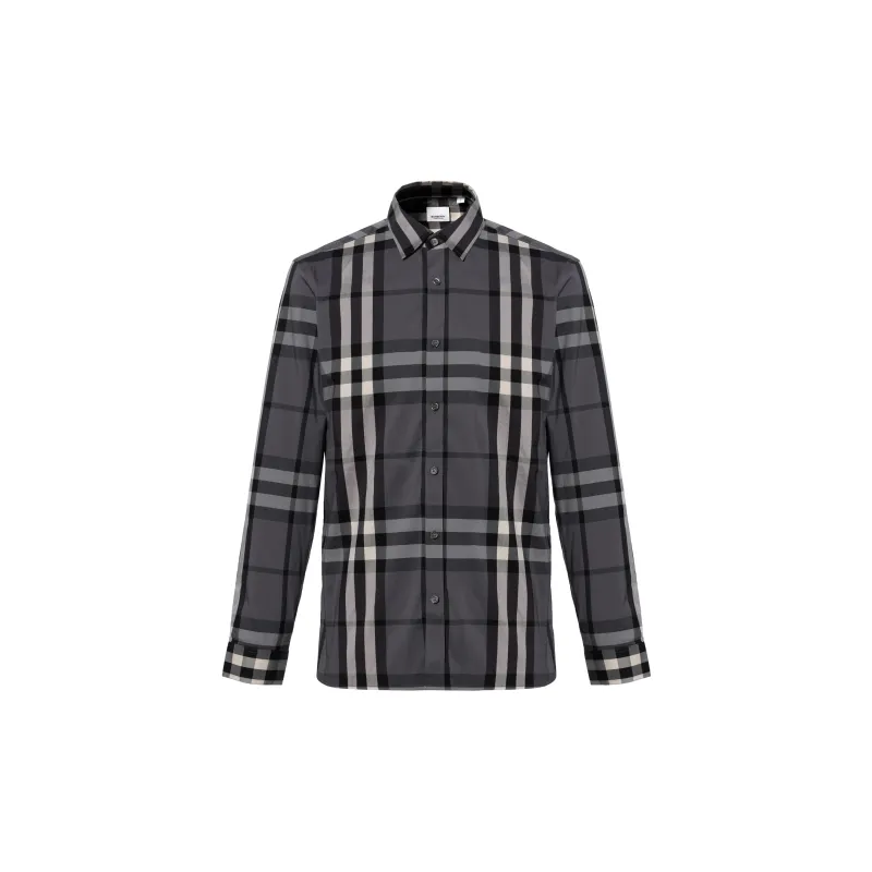 Burberry Shirts Men Black POIZON