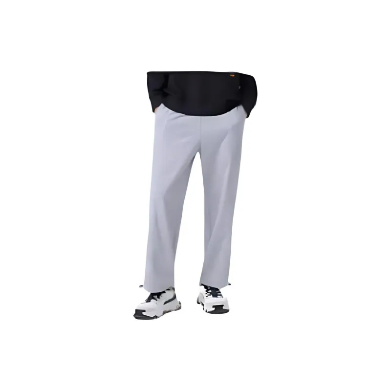 XTEP x MAOHELAOSHU LIANMINGKUAN Knitted Sports Pants Men's Light Heather Gray-2