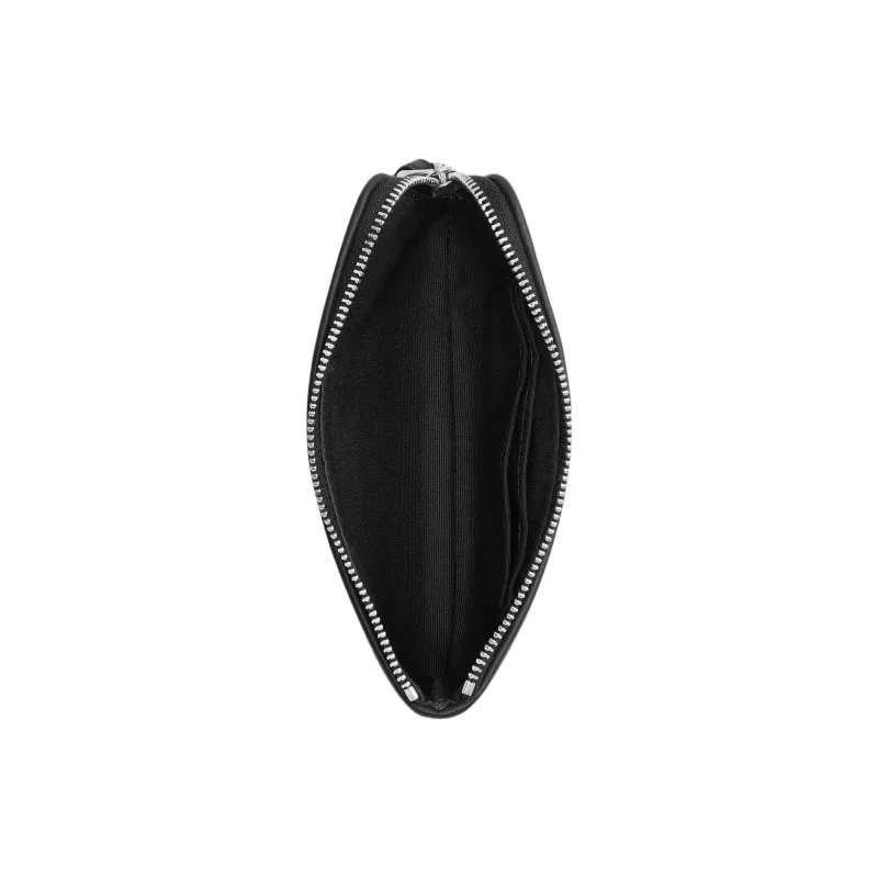 COACH Cow Leather Wrist Bag Clutch Trumpets Women's Black-1