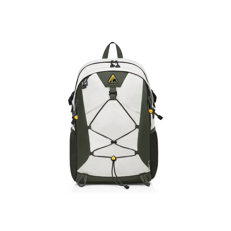 OIWAS Fabric Backpack Travel Backpack Regular Unisex Warm Sand/Forest Green/Black-6