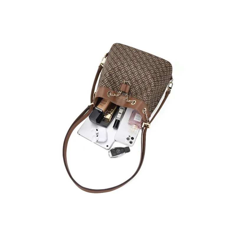 PIERRE CARDIN Premium One Shoulder Style Commute Crossbody Bag Women's Black/Brown-13