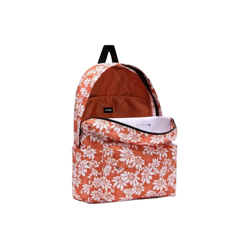 Vans Polyester Backpack Unisex Orange & White-3
