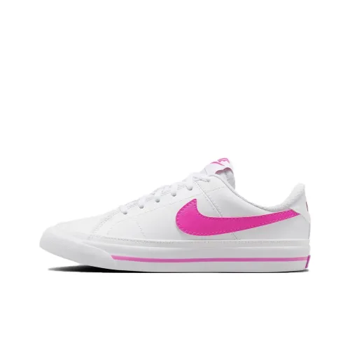 Nike Court Legacy Anti Slip Wear Resistant Low Top Kids' Skateboarding Shoes Pink White Teenagers