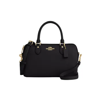 COACH Rowan Pebbled Leather Shoulder Bag, Crossbody Bag, Handbag Medium Size Women's Black