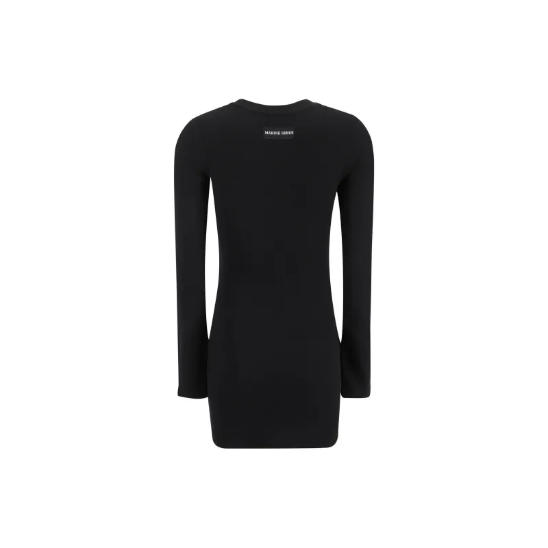 Marine Serre Logo Ribbed Jersey Mini Dress-1