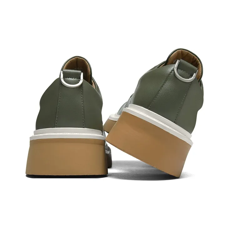 SEPTWOLVES Men's Casual Shoes Men Low Top Black/Coffee/Green-17