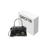 GROTTO Cow Leather One Shoulder Handbags Mini Unisex Smudge Black