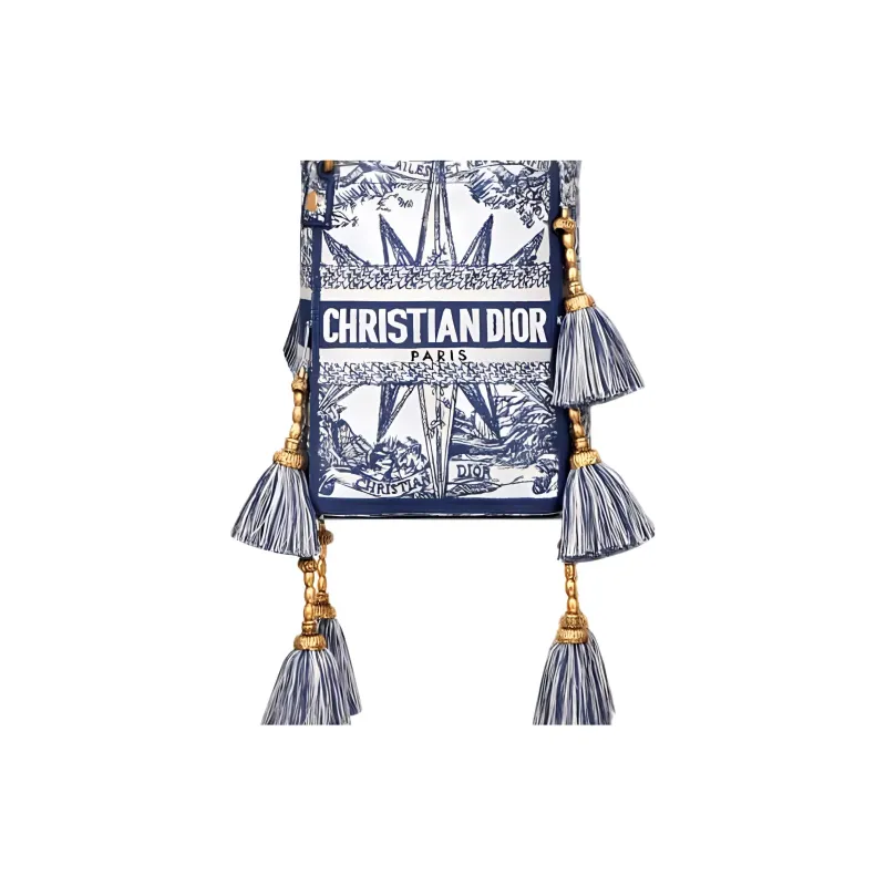 DIOR D Bubble Collection Embroidery Bucket Bags Crossbody Bag, Shoulder Bag Small Size Women's Blue-4