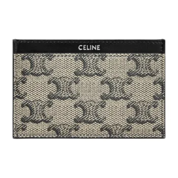 CELINE Triomphe Canvas Card Holder Men's Light Brown
