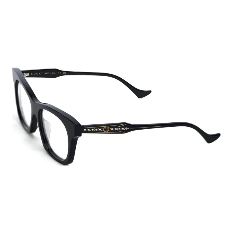 GUCCI Acetate Irregular Shape Eyeglass Frames Women's Black-0