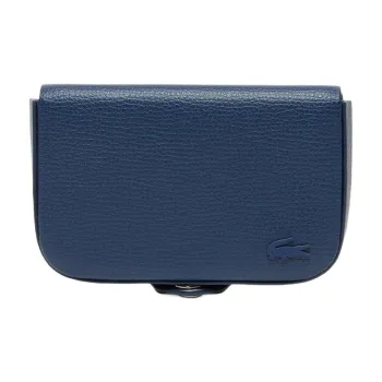 LACOSTE Cow Leather Card Holder Men's Marine Blue