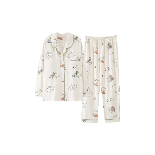 Pretty Lady Pajama Set Women's Ecru