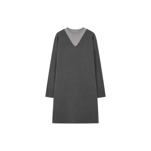 Mo Han Yi Mei Long-Sleeved Dresses Women's Dark Gray