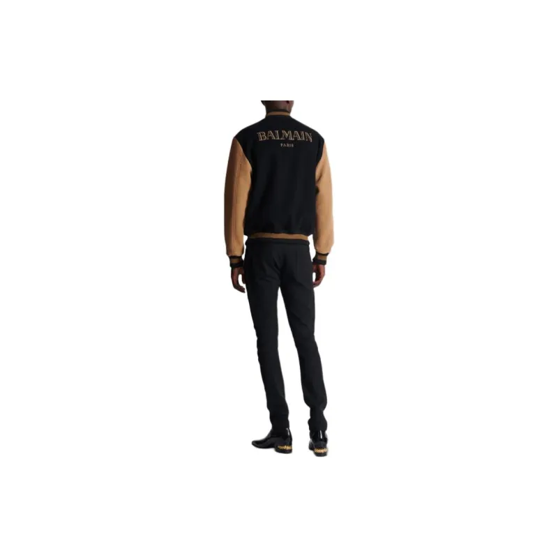 BALMAIN Logo Detailed Long Sleeved Varsity Jacket-2