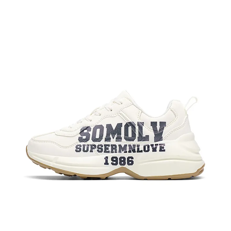 Swinsger Lightweight Height Increasing Low Top Chunky Sneakers Unisex Beige-0