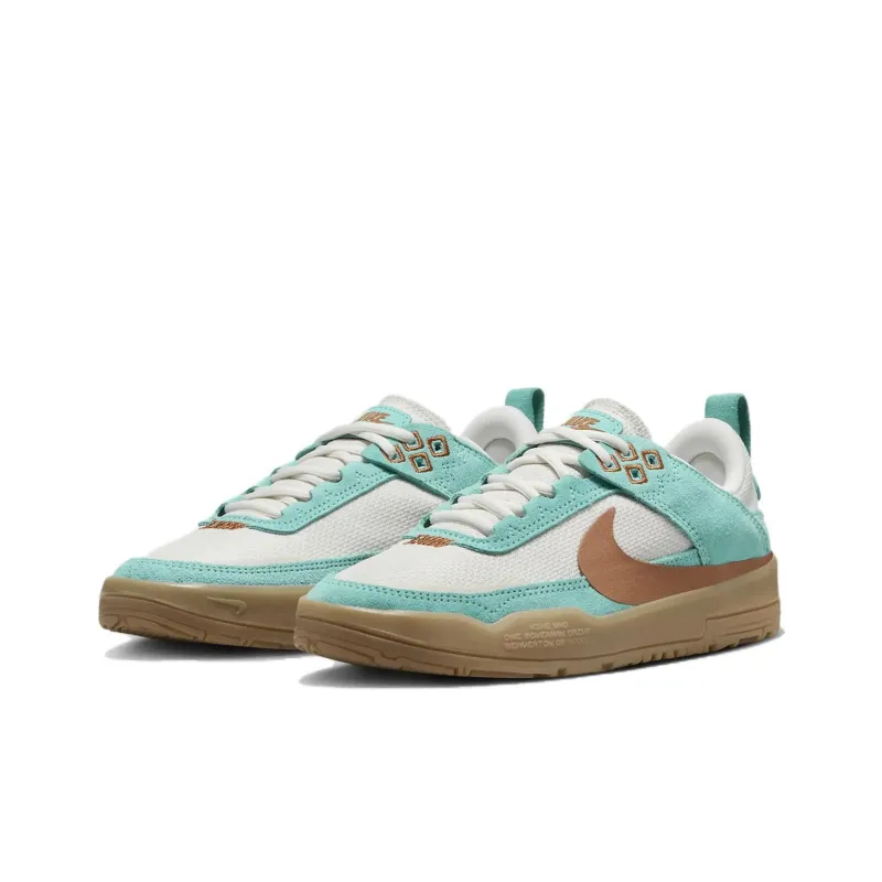 Nike SB DAY ONE Anti Slip Wear Resistant Low Top Kids' Skateboarding Shoes White Blue Unisex-2