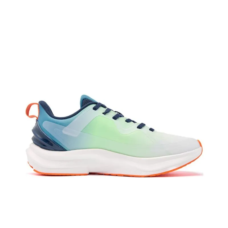 QIAODAN Anti Slip Wear Resistant Low Top Casual Running Shoes Men's White Green-1