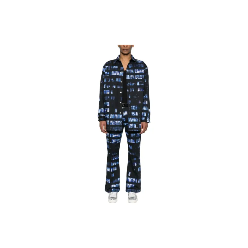 OFF-WHITE Windows-print Flared Jeans-1