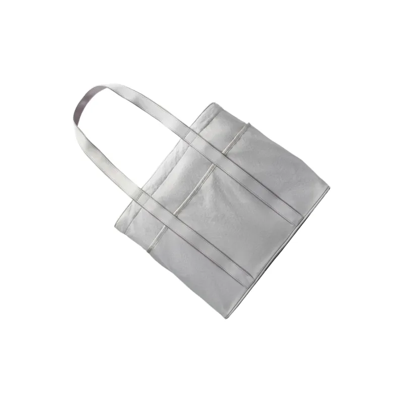 Lululemon Nylon Tote Bag, Shopping Bag, Shoulder Bag, Handbag Regular Unisex Silver Waterdrop-2
