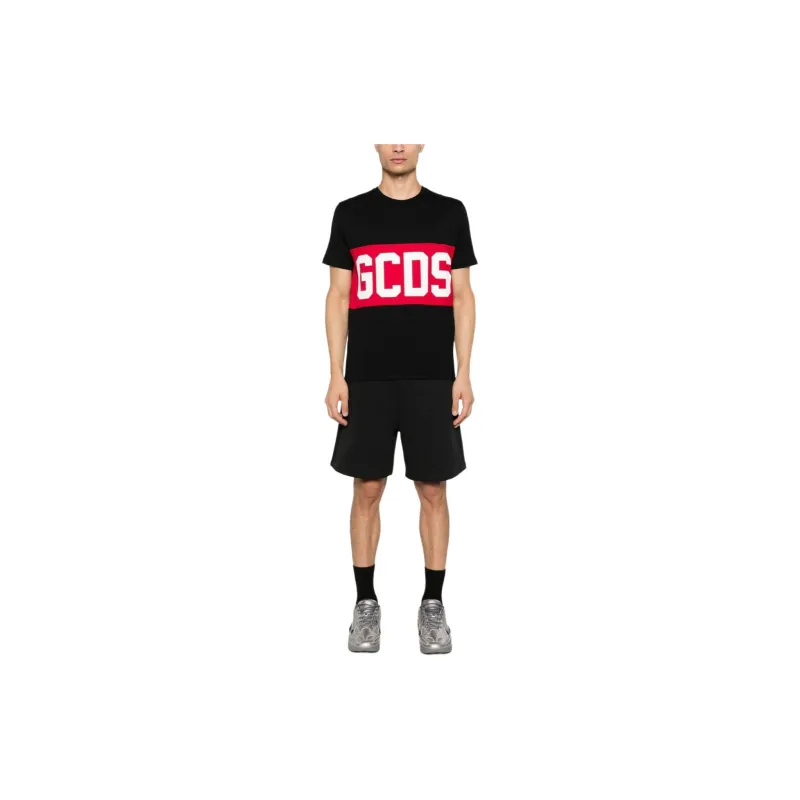 GCDS Band Logo Crew Neck T Shirt-1