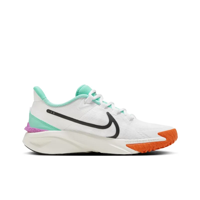 Nike Star Runner 4 Abrasion Resistant Low Top Kids' Running Shoes White Unisex-3