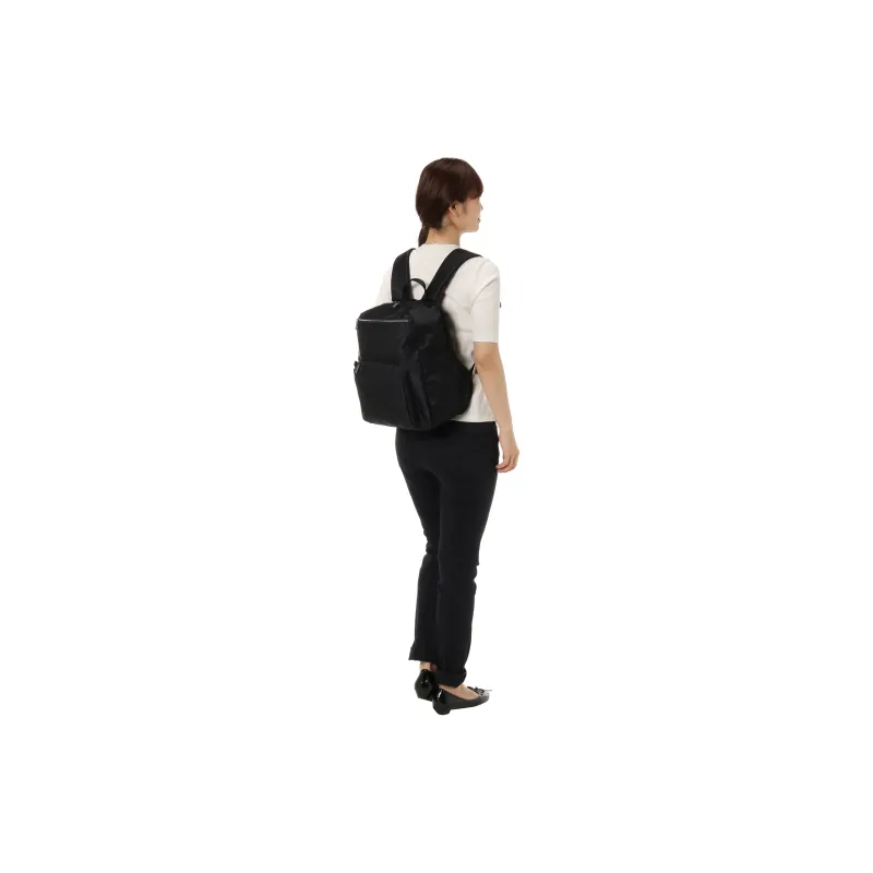 Ace. Fabric Backpack Large Size Unisex Black Blue-2