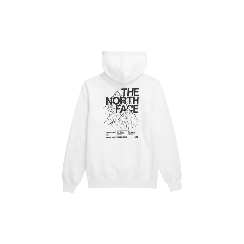 THE NORTH FACE Men's TNF Mountain Peaks Hoodie Sweatshirt Men's White-1