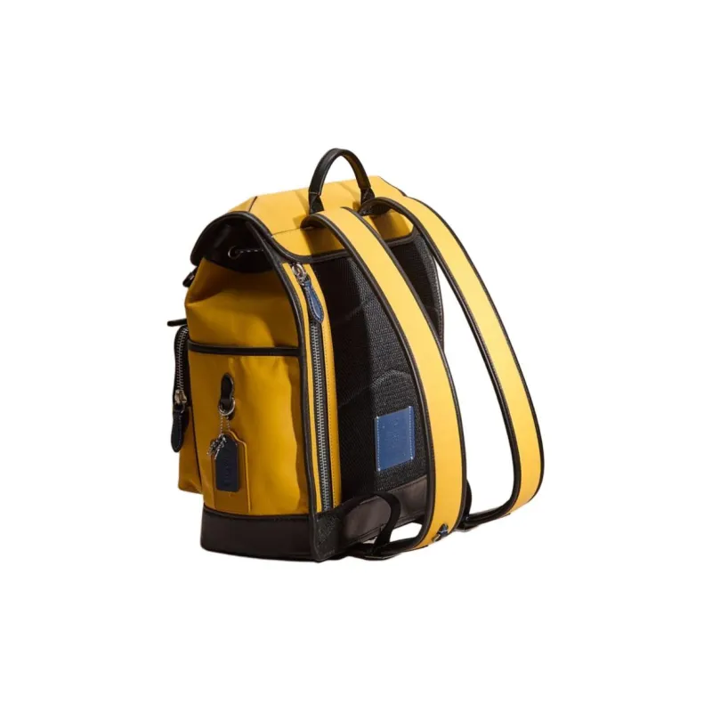 COACH LeagueFlap Premium Calfskin Backpack Large Size Women's Goldfinch Multicolor-1
