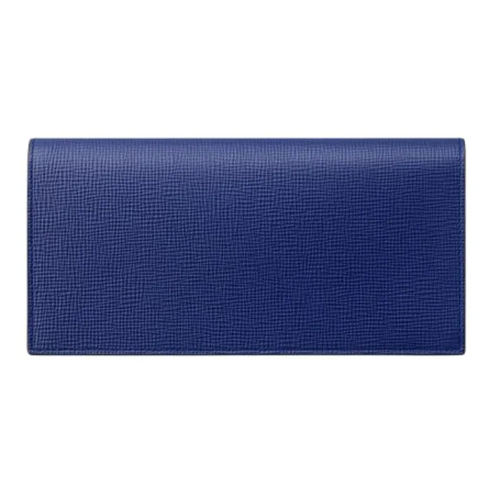 CARTIER Grain Cow Leather Wallet Unisex Blue-1