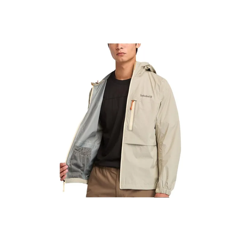 Timberland Outdoor Hiking Waterproof And Windproof Windbreaker Jacket Men's Light Brown-4