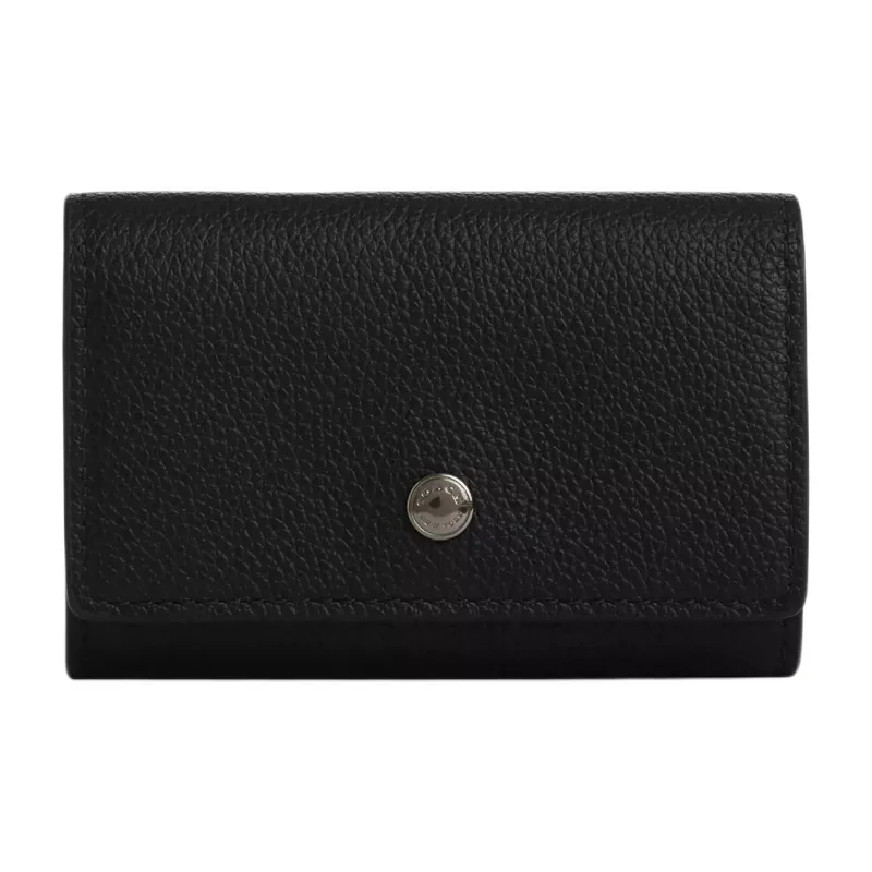 COACH Smooth Leather Key Pouch Large Size Men's Black-0