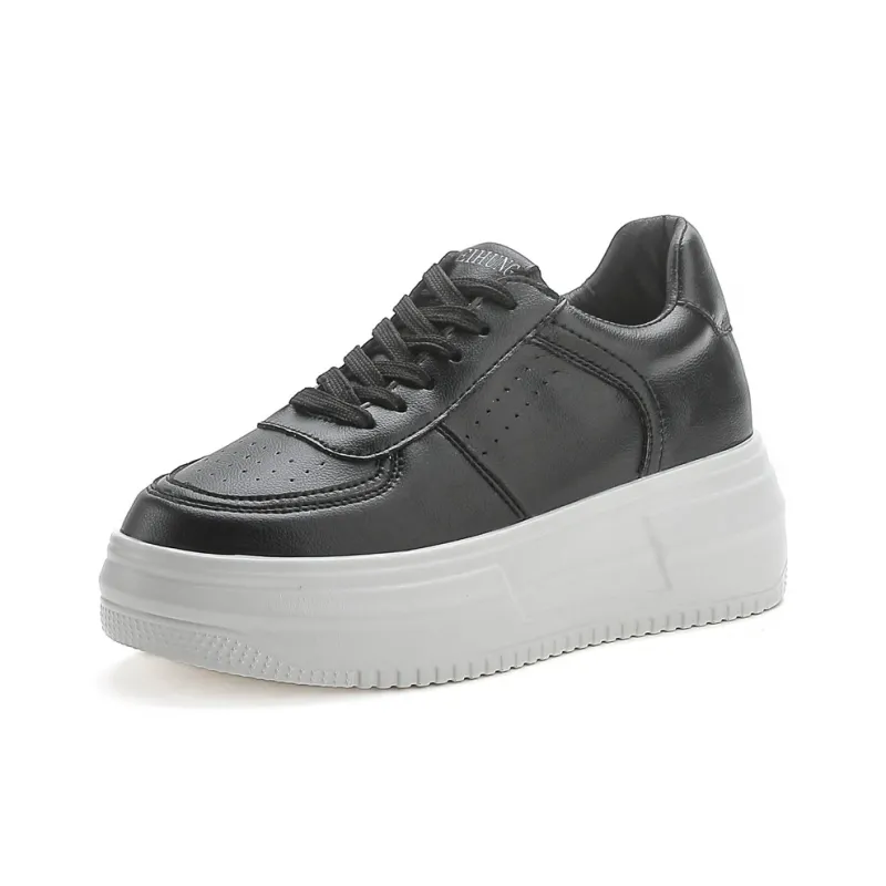 REIHUNG Slip Resistant Water Resistant Cushioned Wear Resistant Height Increasing Low Top Skateboard Shoes Women's-6