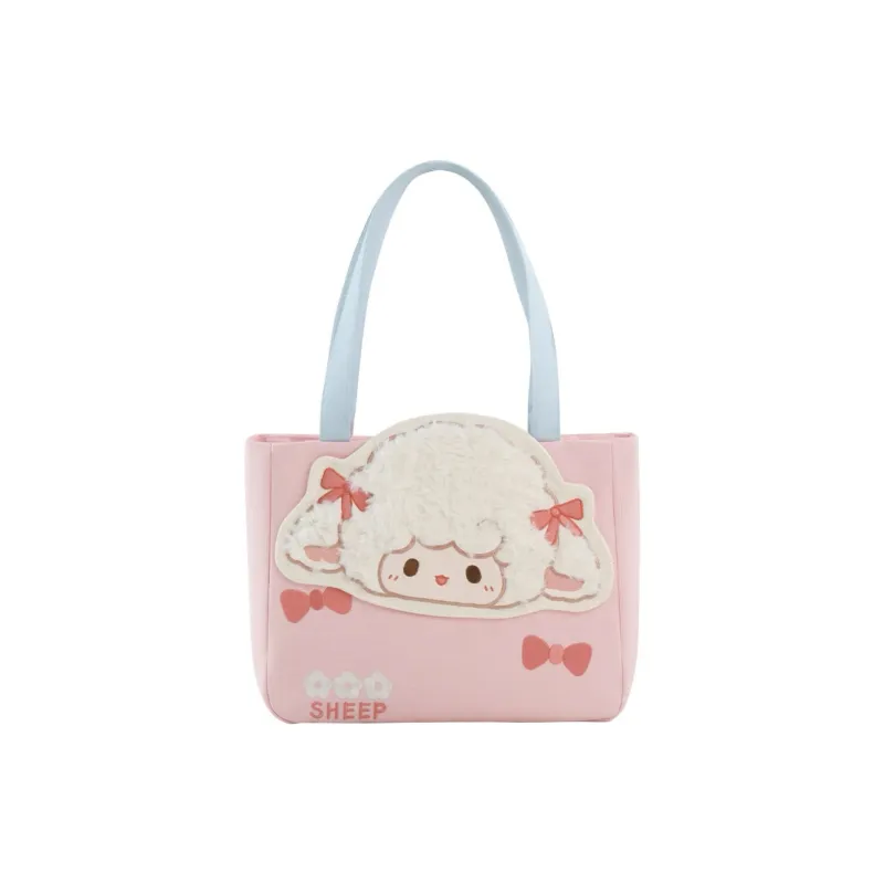 Holding Bamboo Polyester With Canvas Handbag, Shoulder Bag Regular Unisex Pink-0