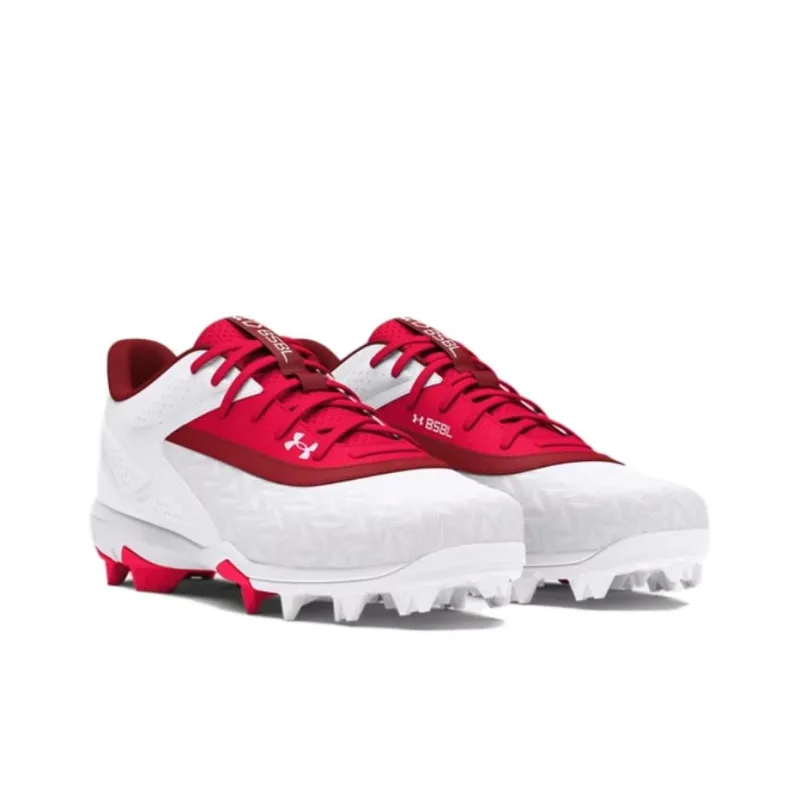 Under Armour Leadoff Anti Slip Wear Resistant Low Top Training Shoes Men's Red White-1