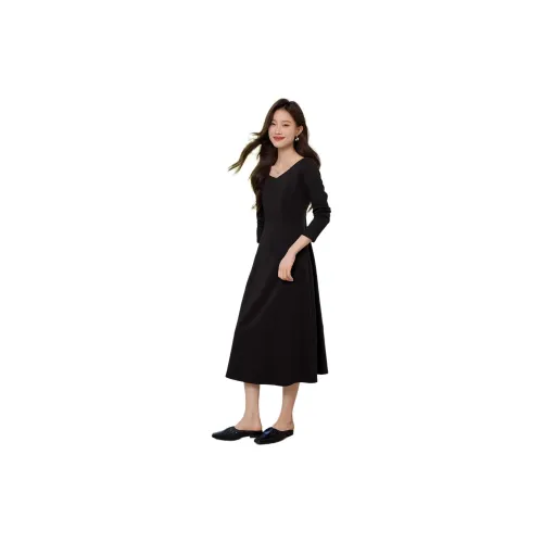 Mo Han Yi Mei Long-Sleeved Dresses Women's Black