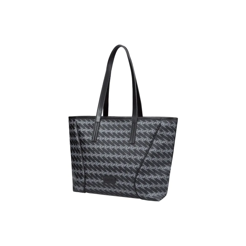 OMTO PVC Tote Bag, Shoulder Bag Regular Unisex Truffle Black-2