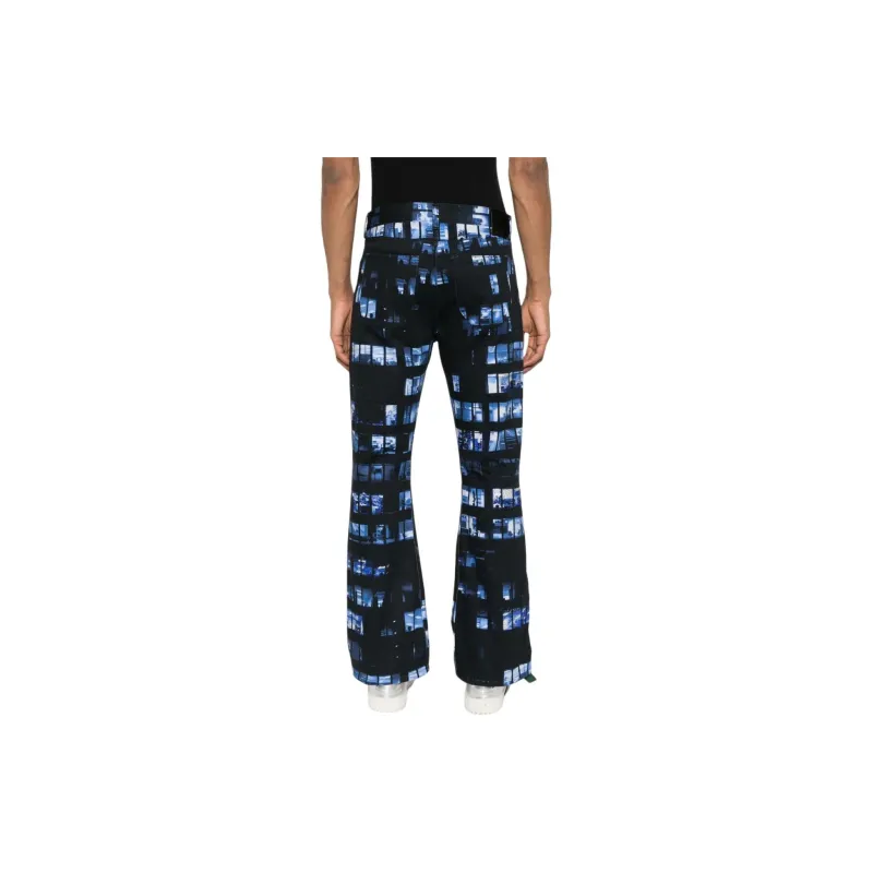 OFF-WHITE Windows-print Flared Jeans-2