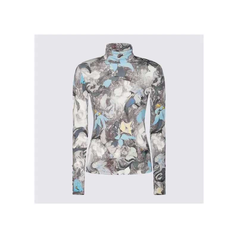 TORY BURCH Floral Printed Turtleneck Top-4