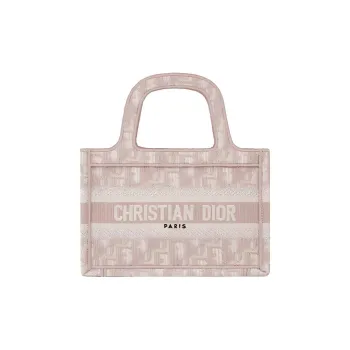 DIOR BookTote Monogram All Over Print Tote Bag Shopping Bag Handbag Mini Women's Rose Pink/Beige