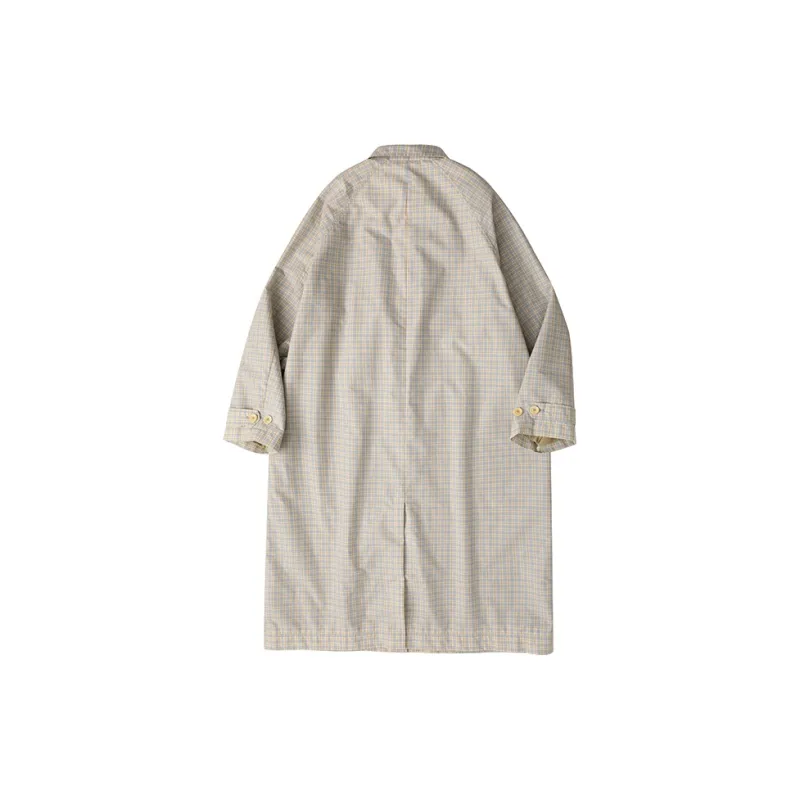 CYCLE DOCUMENT Trench Coat Women's Yellow Brown Plaid-1