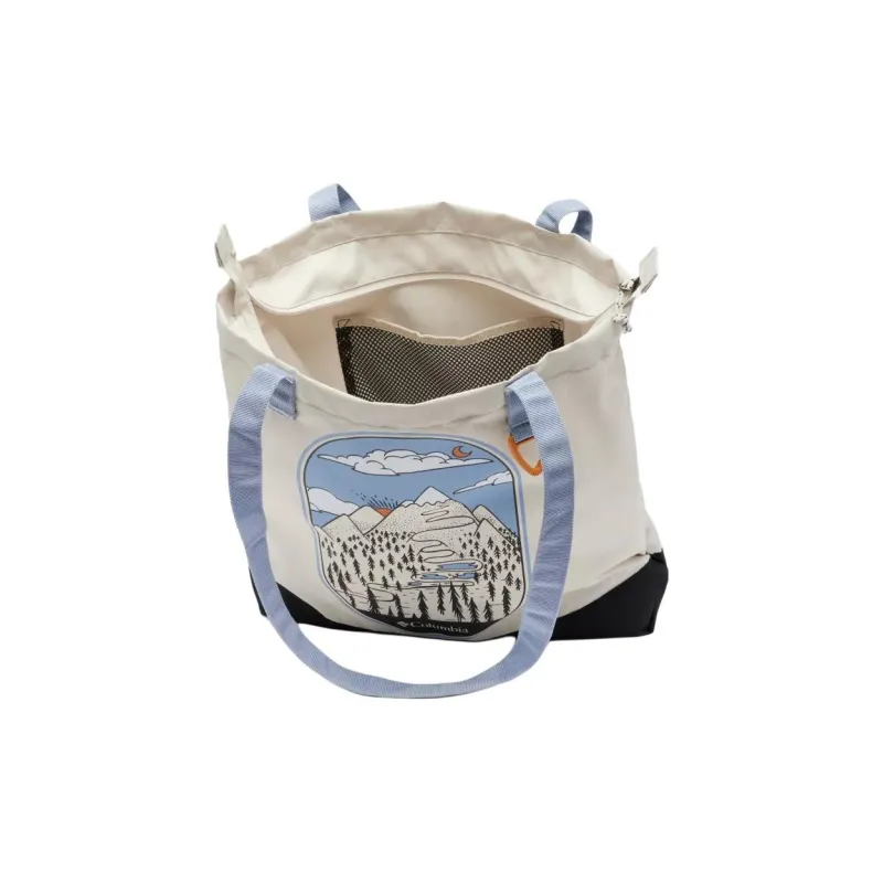 Columbia Polyester Tote Bag Shopping Bag Shoulder Bag Handbag Unisex Deep Stone Color With Black Accents-2