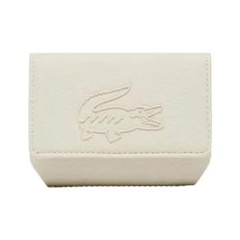 LACOSTE PU Leather Card Holder Women's White