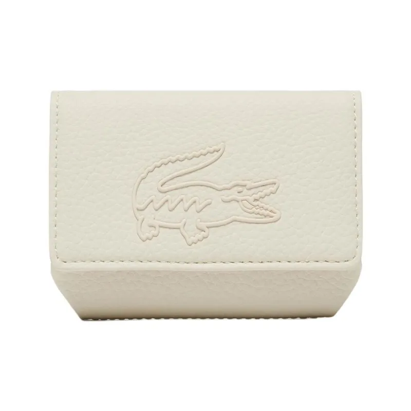 LACOSTE PU Leather Card Holder Women's White-0