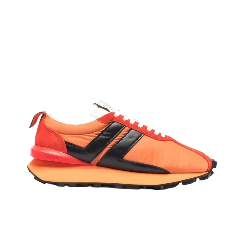 Lanvin Bumpr Cushioned Slip-Resistant Low-Top Casual Shoes Men's Orange Black-1