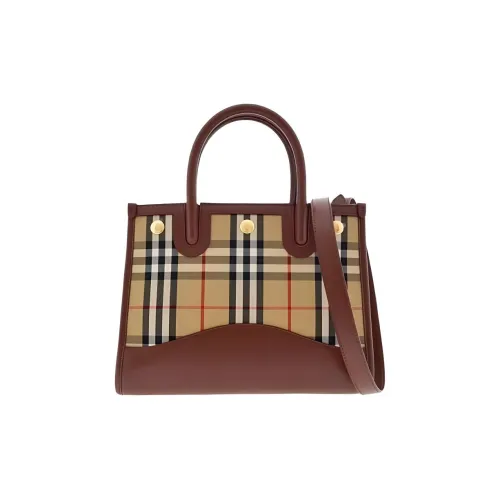 Burberry Canvas With Leather Mini tote Bag, Shopping Bag, Handbag Women's Beige & Brown