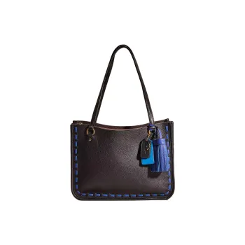 COACH Tyler Eggstone Grain Leather Tote Bag Shopping Bag Handbag Shoulder Bag Women's Black