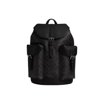 COACH Coated Canvas Backpack Large Size Men's Charcoal