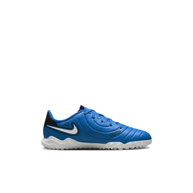 Nike Tiempo Legend 10 Anti Slip Wear Resistant Low Top Kids' Soccer Shoes Blue White Kids'-1